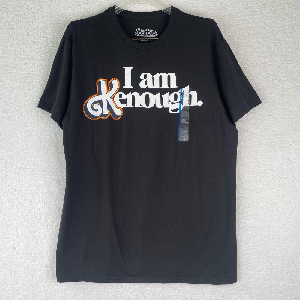 Barbie The Movie I Am Kenough Graphic T-Shirt Large Black Cotton New w/ Tags